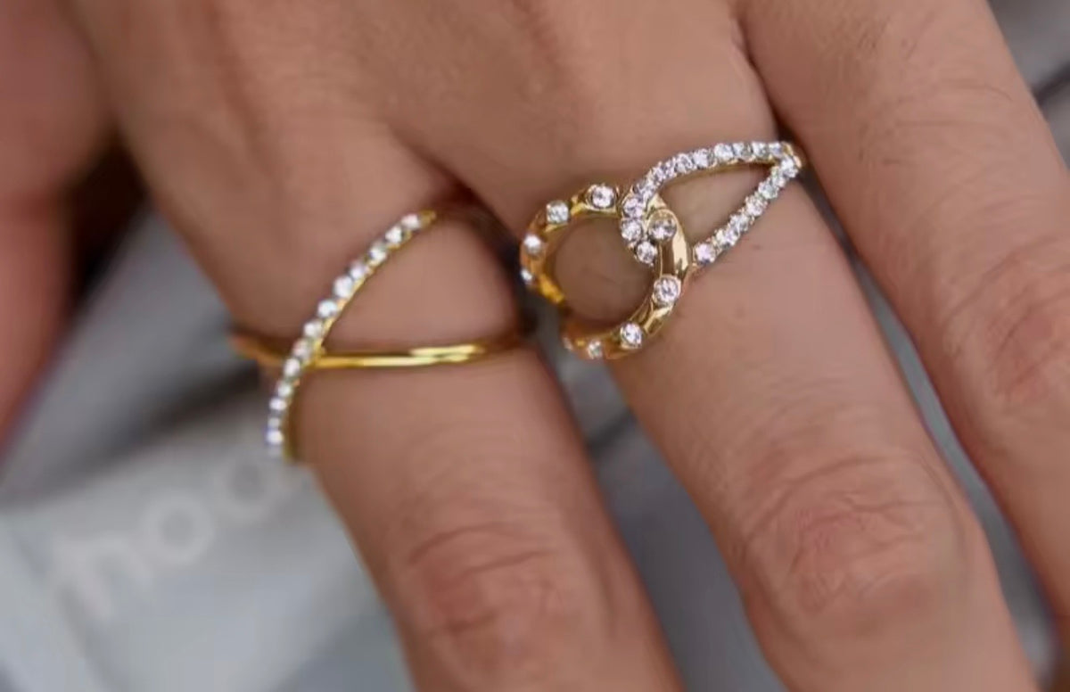 Criss Cross  CZ Sparkle Ring