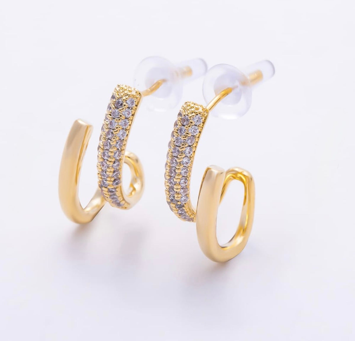 Crystal Twist Hoop Earrings