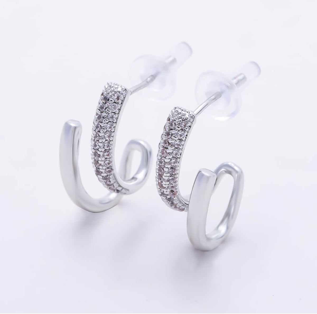 Crystal Twist Hoop Earrings