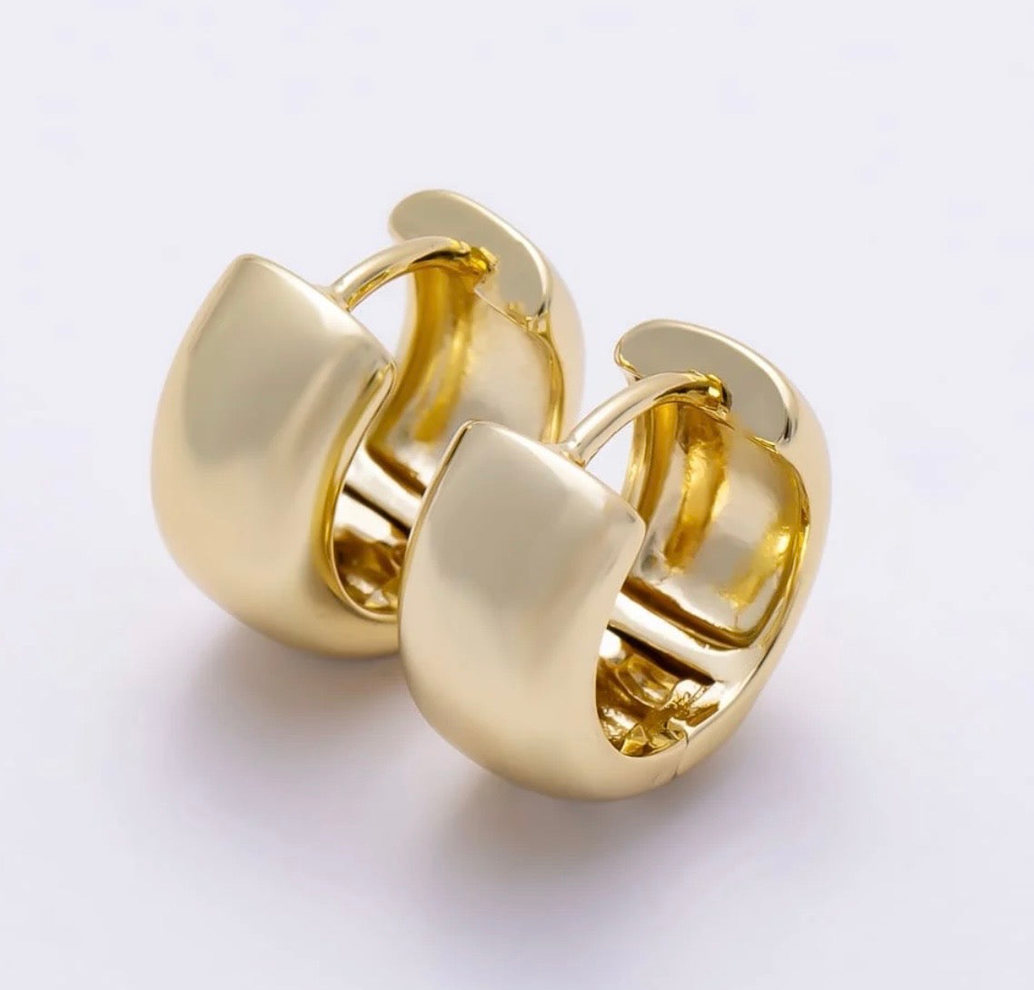Chunky Wide Huggie Earrings