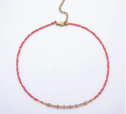 4 mm Crystal Rondelle Beaded Necklace