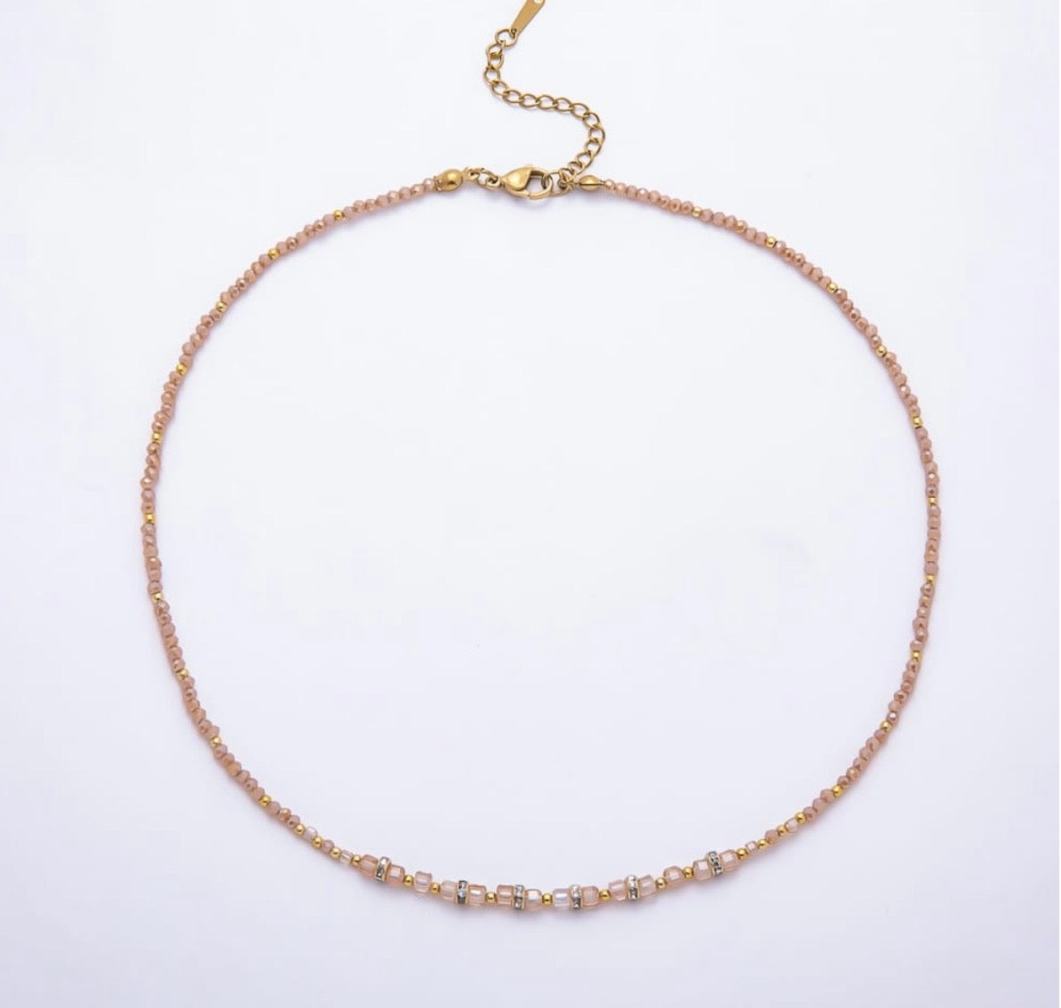 4 mm Crystal Rondelle Beaded Necklace