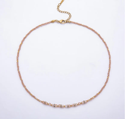 4 mm Crystal Rondelle Beaded Necklace