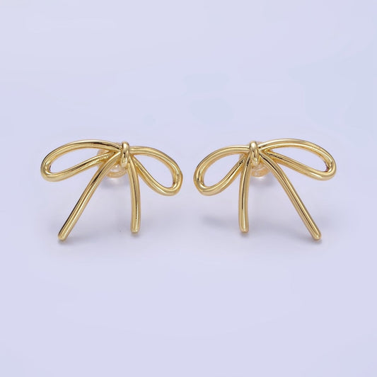 Tied Ribbon Bow Stud Earrings