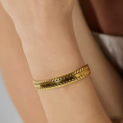 Minimalist Leaves Bangle Bracelet