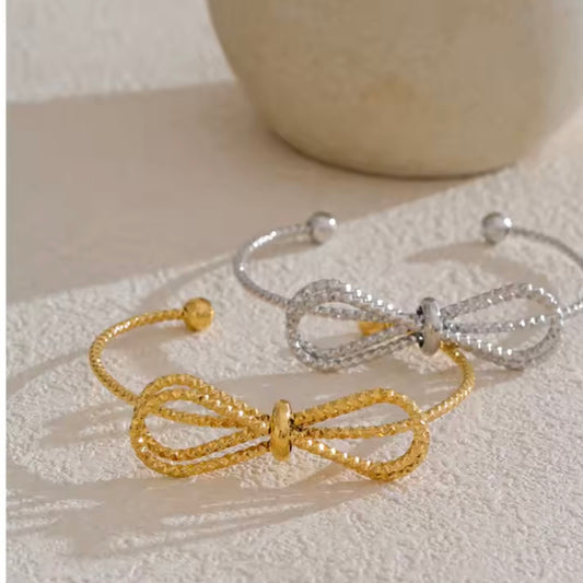 Bow Knot Adjustable Bangle Bracelet