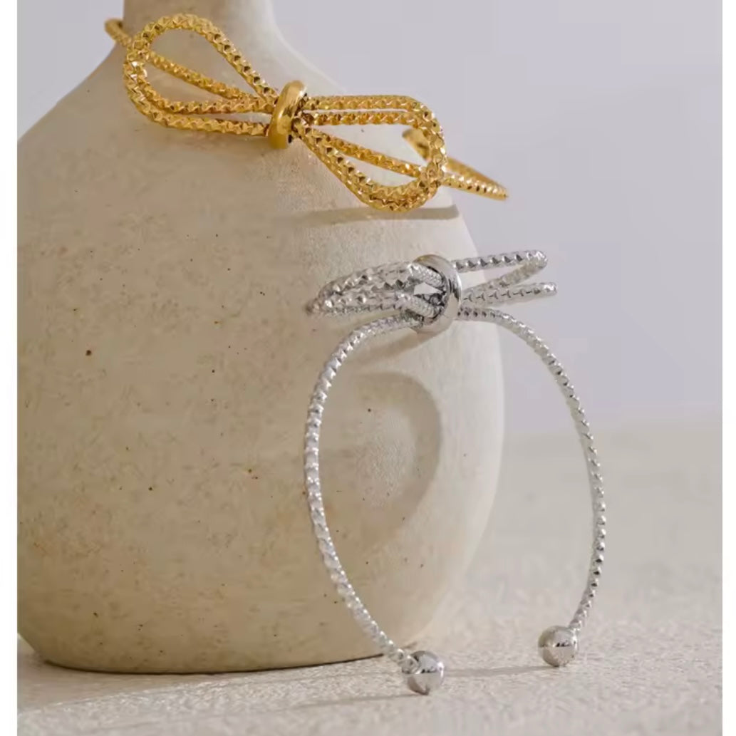 Bow Knot Adjustable Bangle Bracelet
