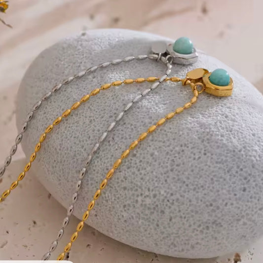Amazonite Stone Pendant Necklace