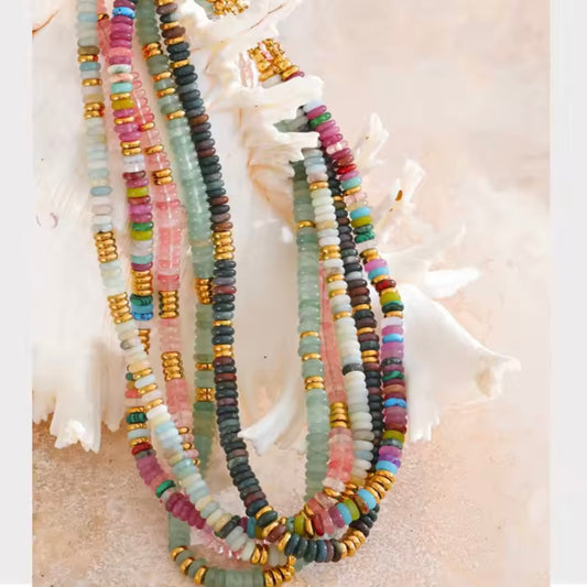 Colorful Natural Handmade Beaded Necklace