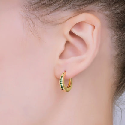 Emerald Micro Pave' Earrings