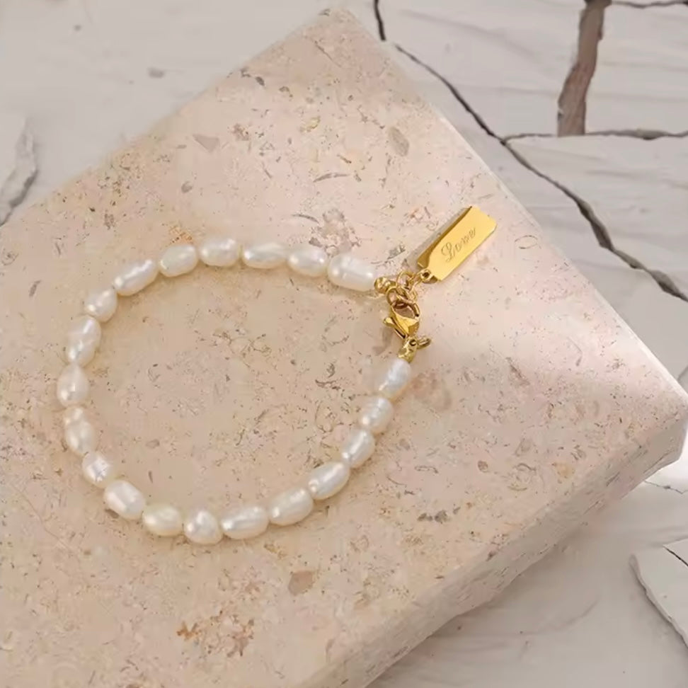 I'm Lucky to Meet You Pearl Bracelet