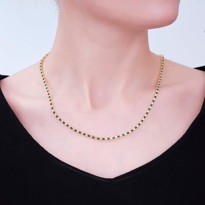 Two-Tone CZ Tennis Necklace