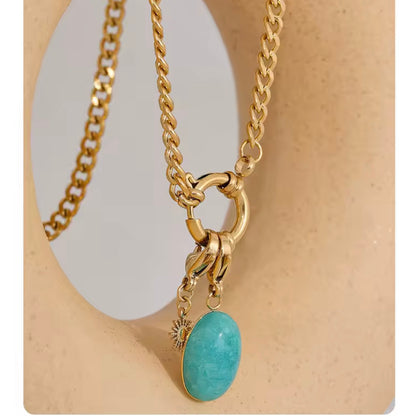 Sea Vibe Natural Blue Stone Necklace