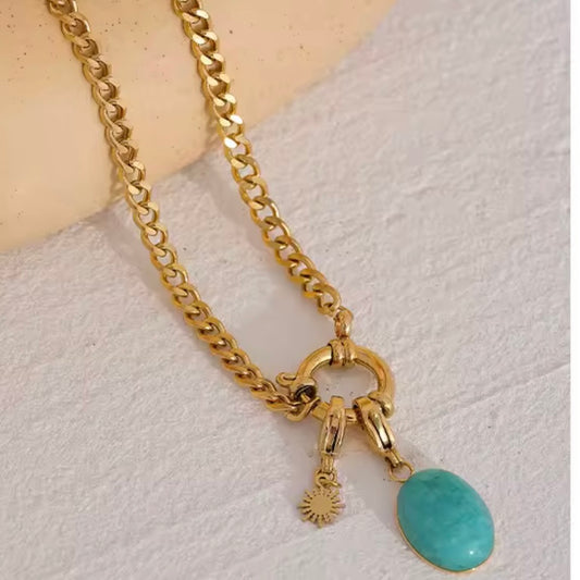 Sea Vibe Natural Blue Stone Necklace