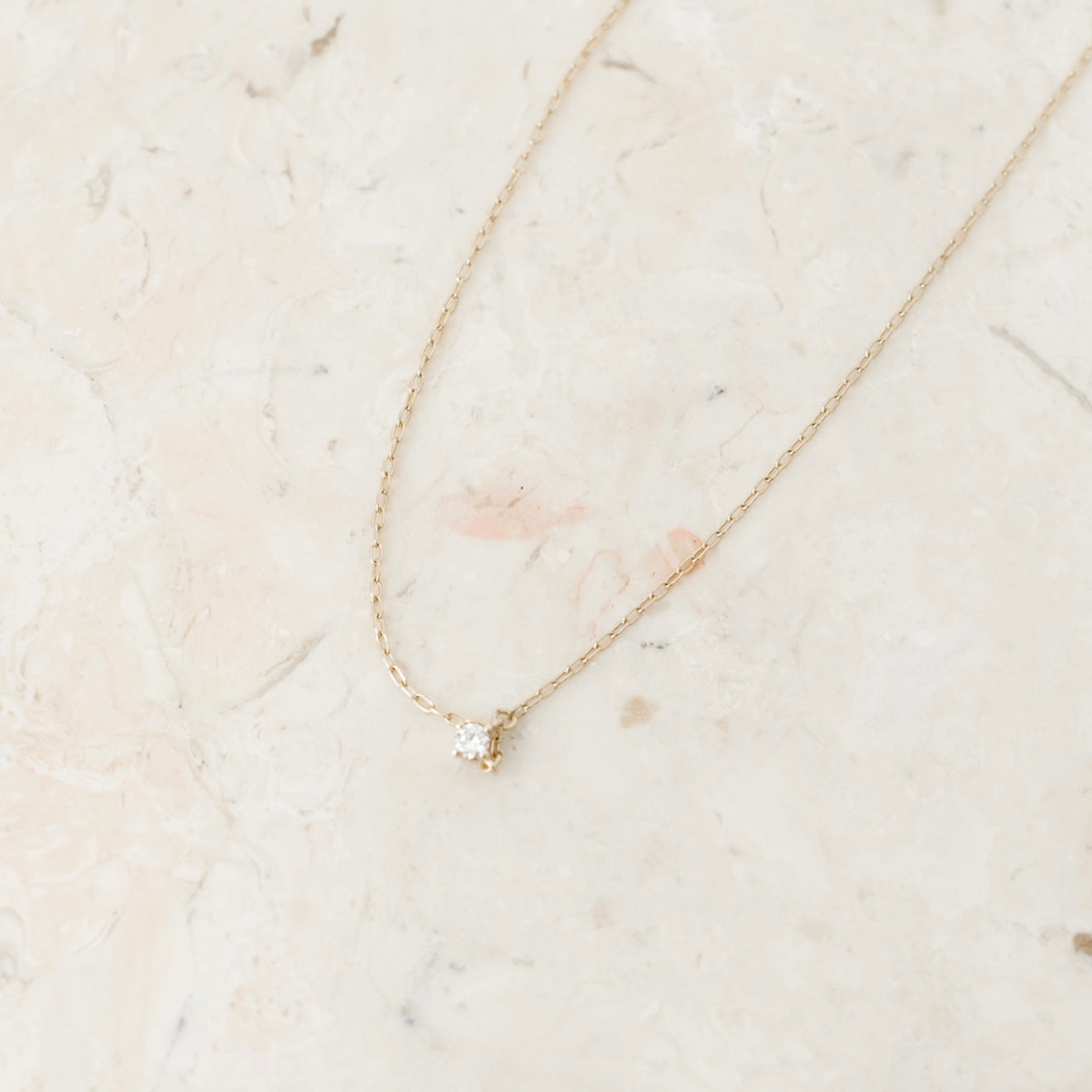 Delicate Floating Square Diamond Necklace