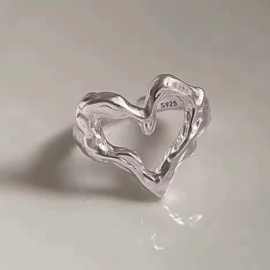Wicked Open Heart Silver Ring