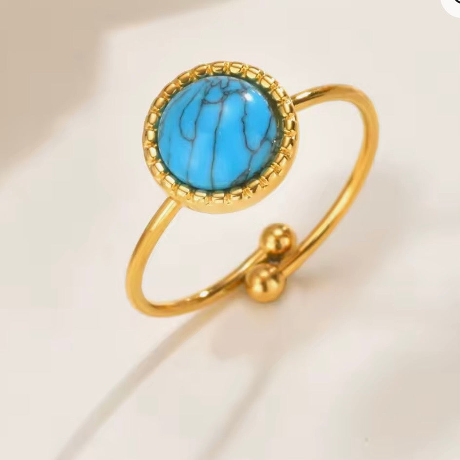 Turquoise Water Drop Rings