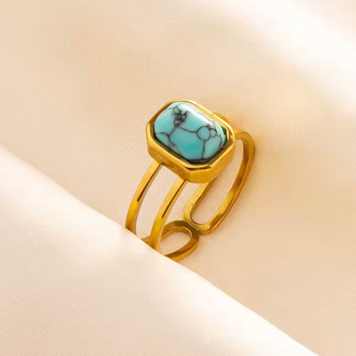 Turquoise Water Drop Rings