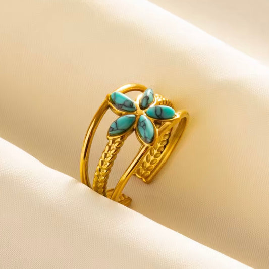Turquoise Water Drop Rings