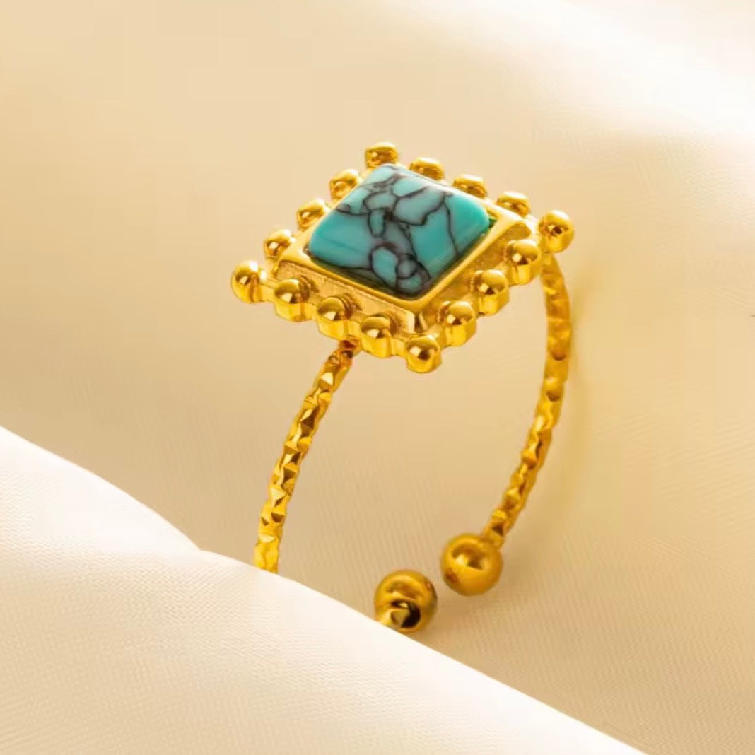 Turquoise Water Drop Rings