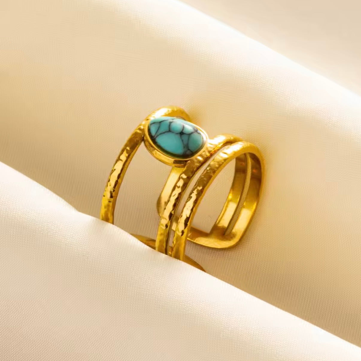 Turquoise Water Drop Rings