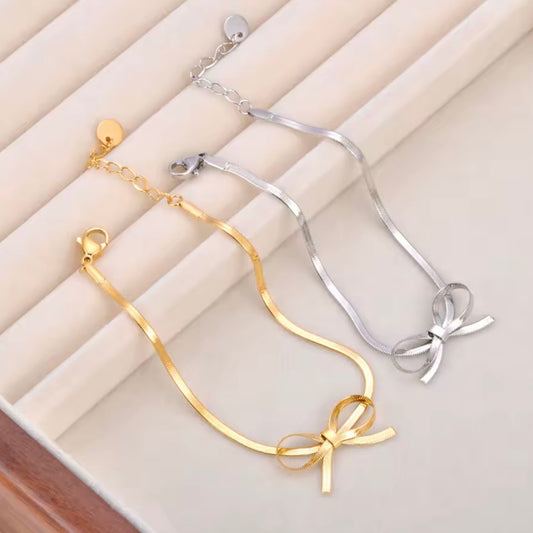 Snake Chain Bowknot Necklace or Bracelet