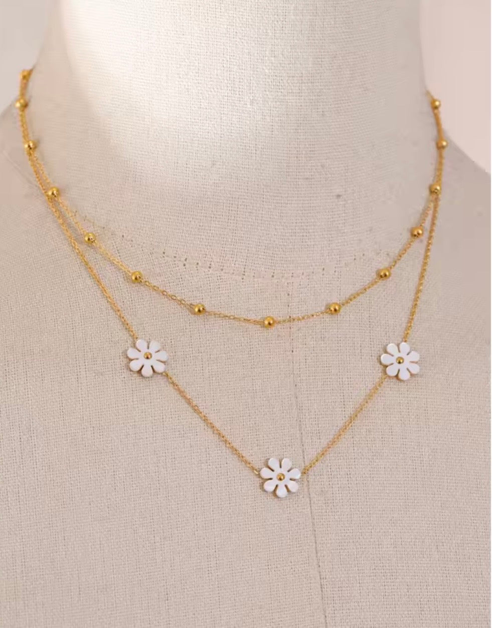 Exquisite Double Layer Shell Flower Necklace