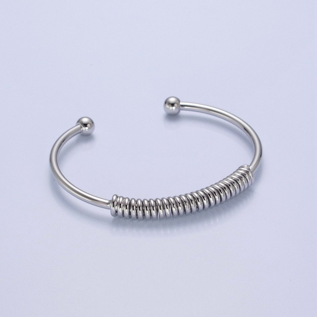 Silver Spiral Bangle Bracelet