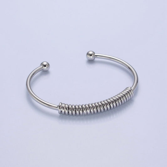 Silver Spiral Bangle Bracelet