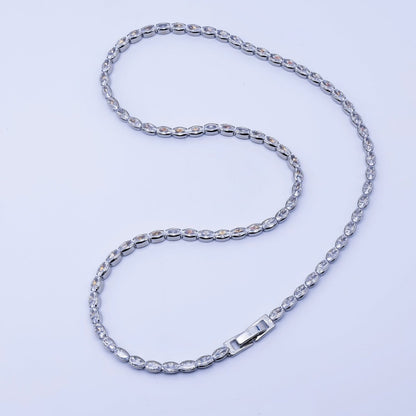 Clear CZ Oval Tennis Chain