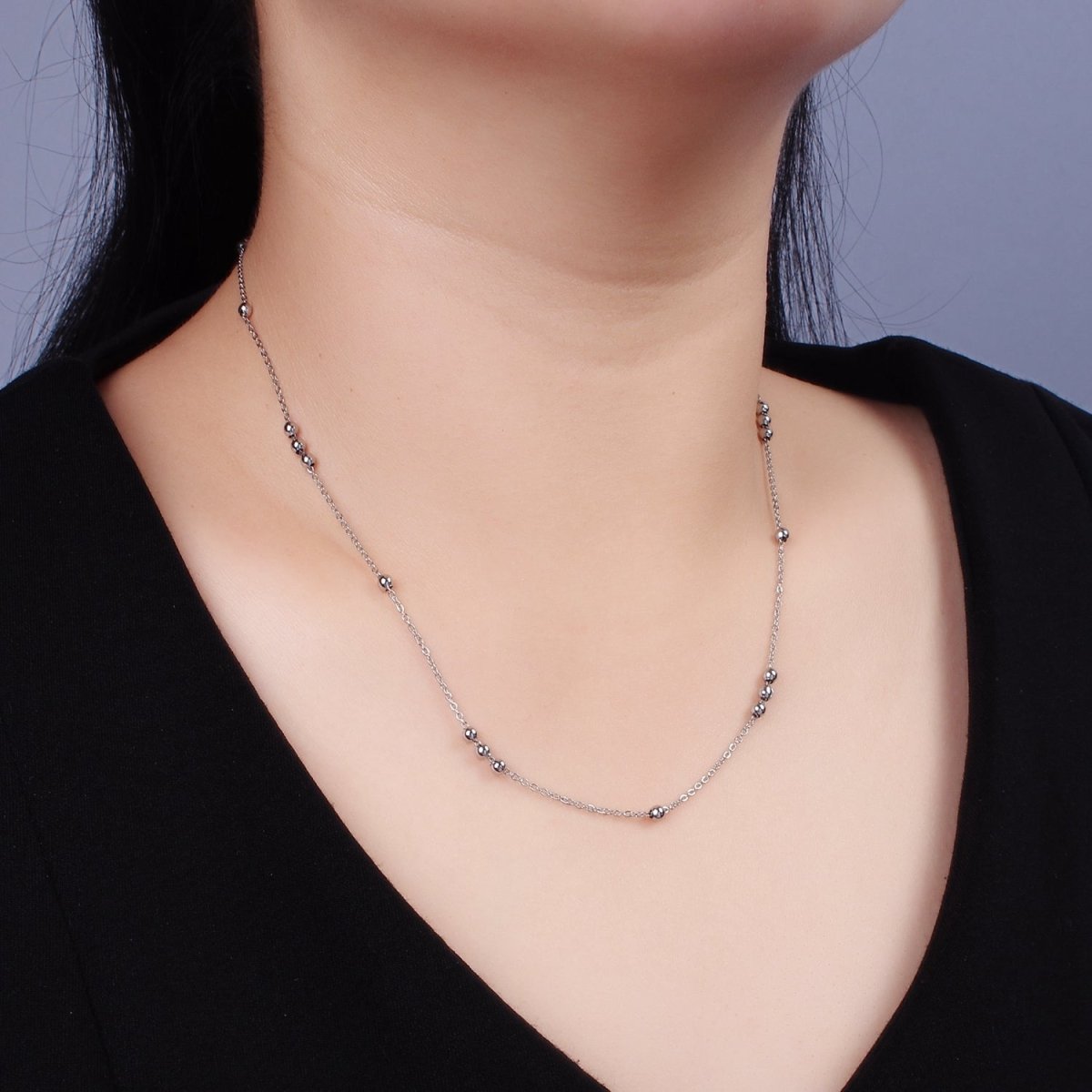 Silver Dainty Satellite Ball Chain
