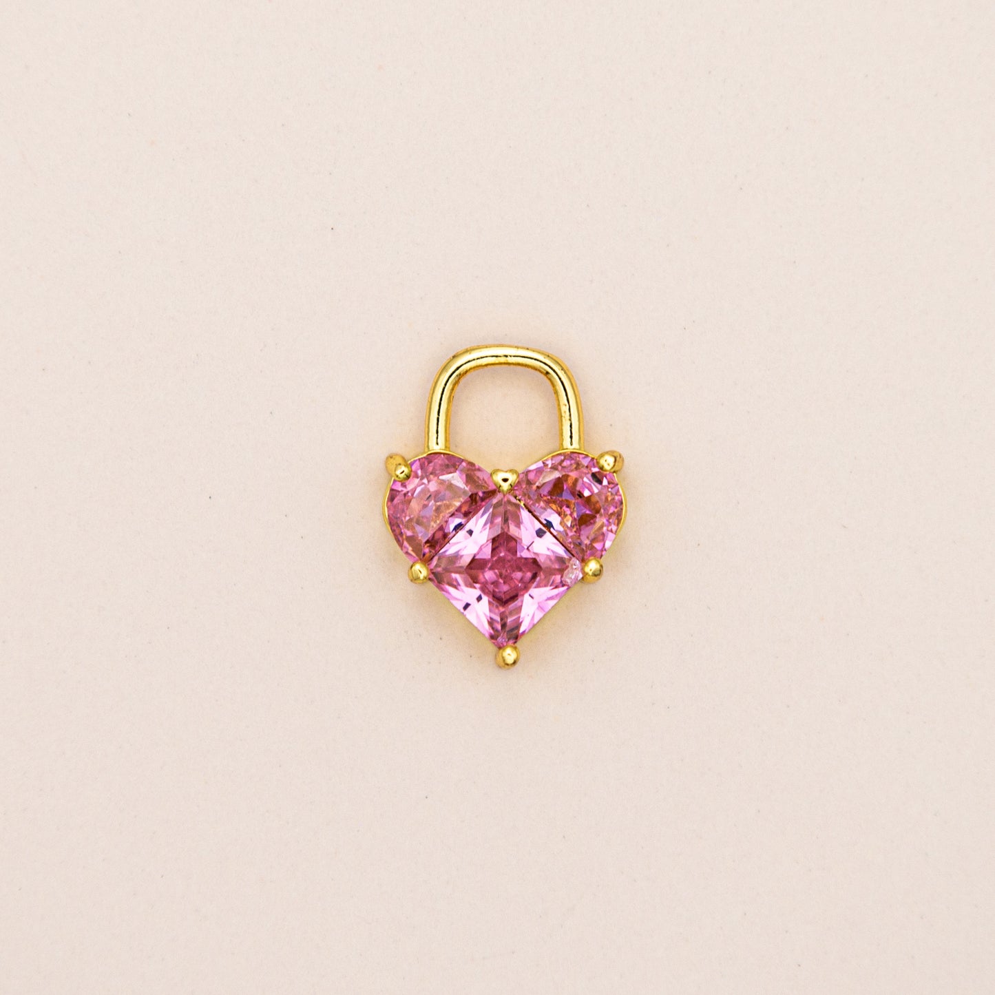 Pink Pixelated Heart Charm