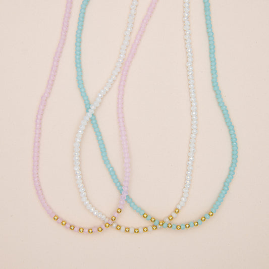 Dainty Pastel Glass Beaded Necklace