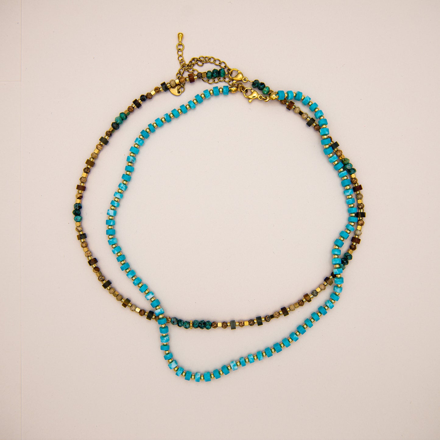 Turquoise and Citrine Beaded Necklace