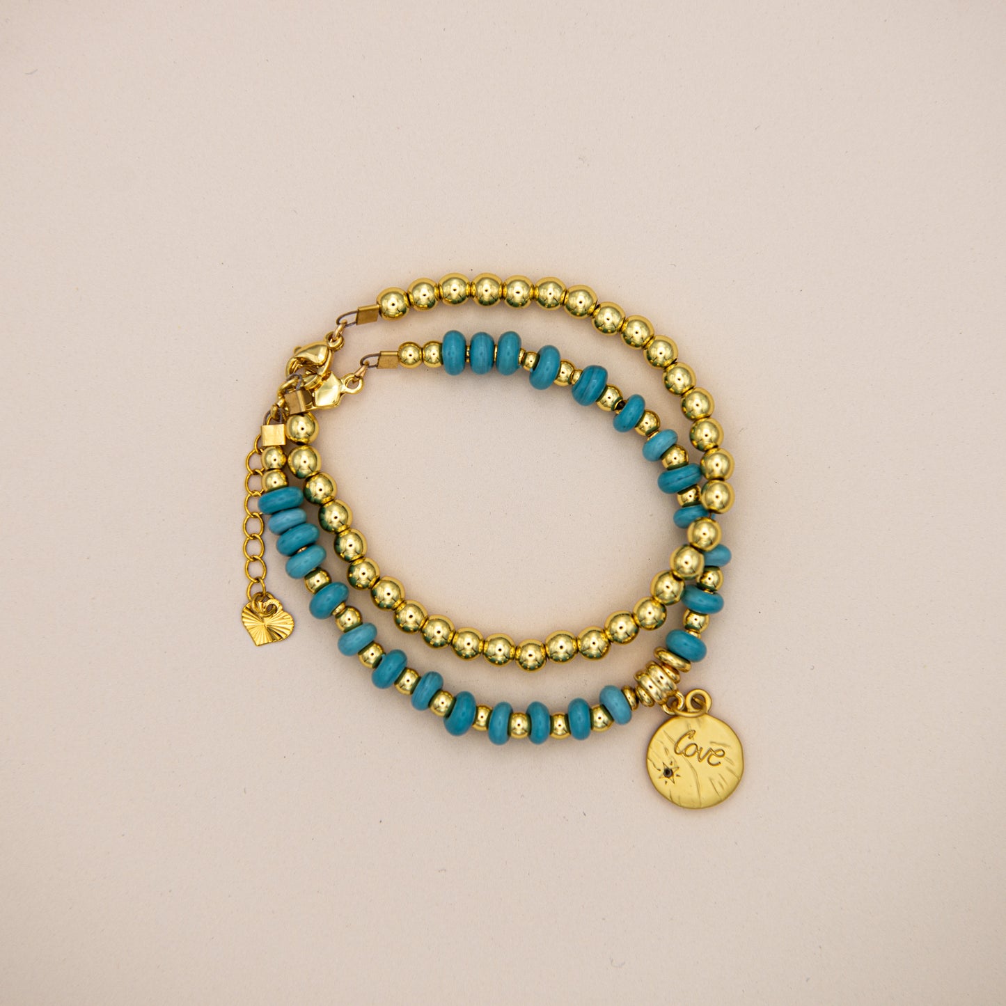 Baby Blue Love Beaded Bracelet