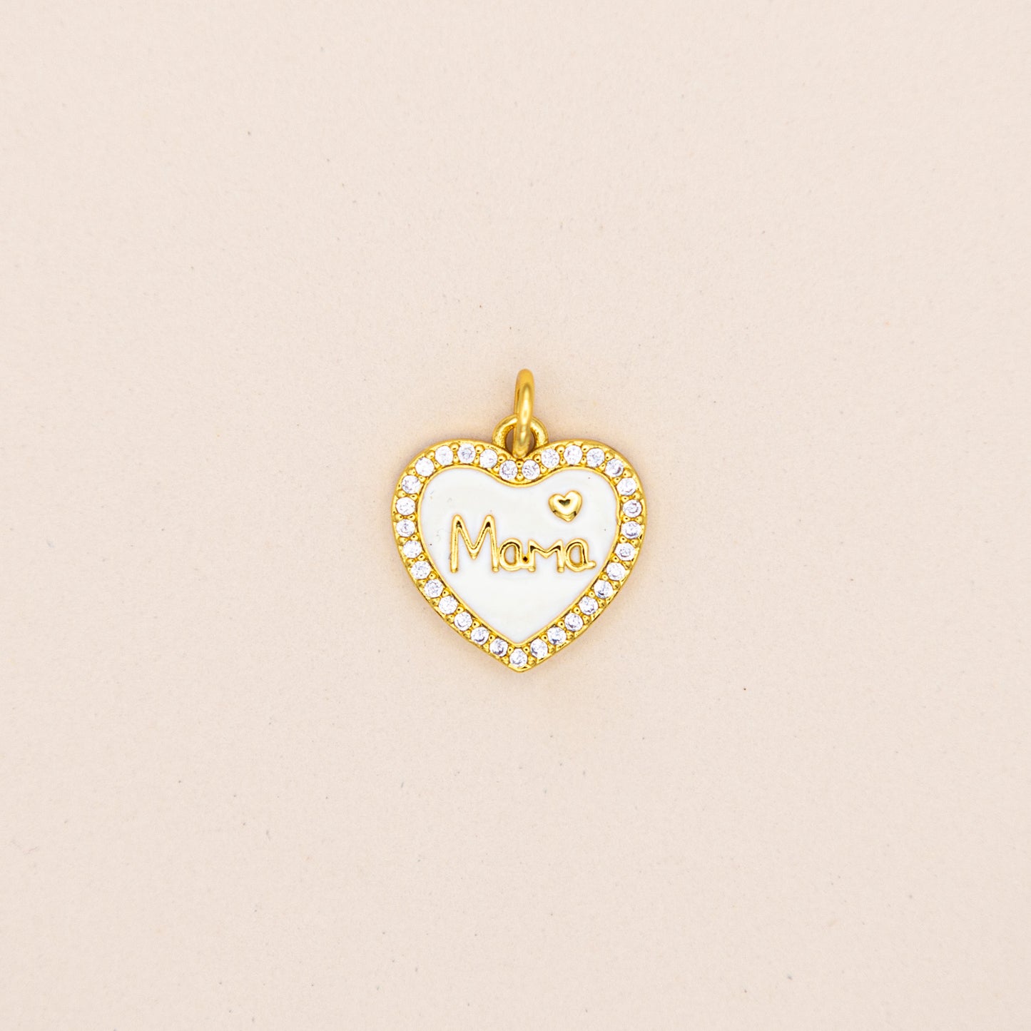 White Enamel Mama Heart