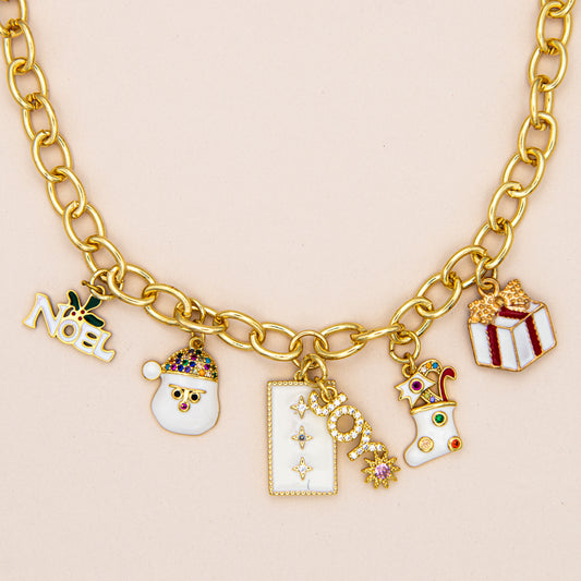 White Christmas Elegance Charm Necklace