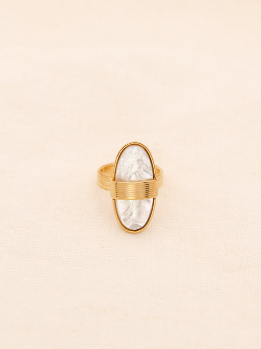 Luxury Natural Shell Geometric Ring
