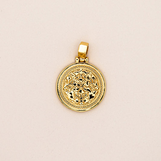 Hammered Round Abstract Pendant