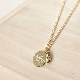 Love You Mom Charm Necklace