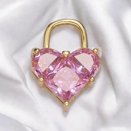 Pink Pixelated Heart Charm