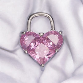 Pink Pixelated Heart Charm