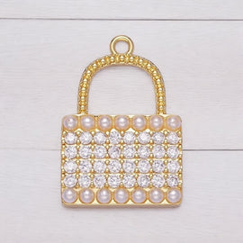 Paved CZ Pearl Padlock