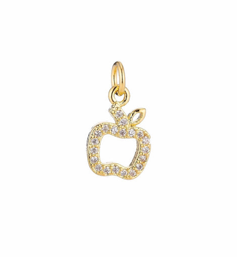 Tiny CZ Apple Charm