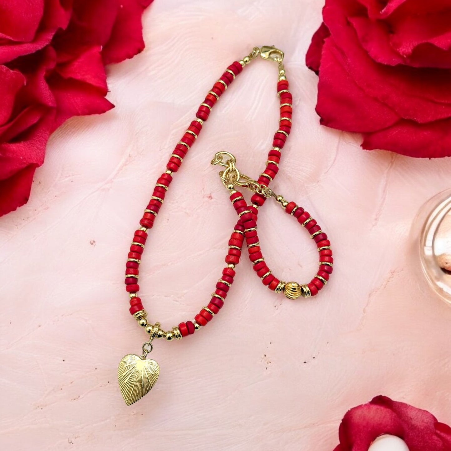 Radiant Red Java Beaded Necklace