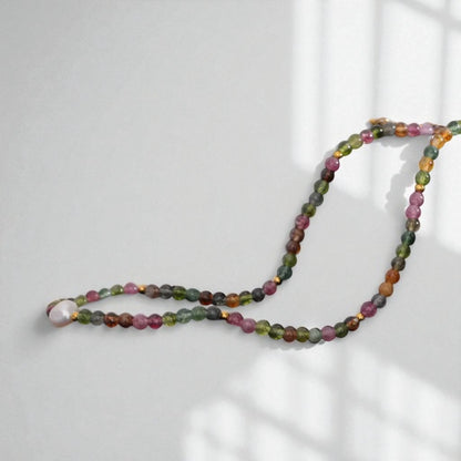 Tourmaline Stone Pearl Necklace