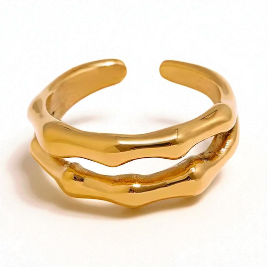 Gold Open Textured Ring