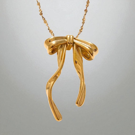 Stainless Steel Bow Knot Necklace