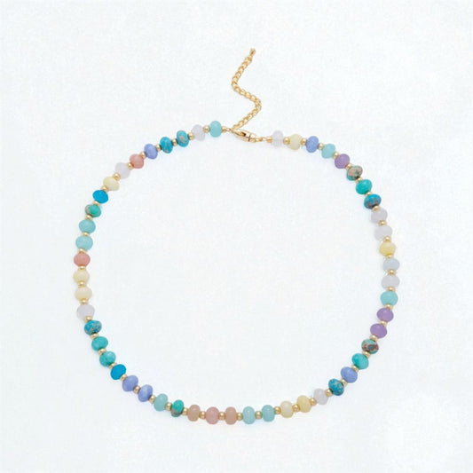 Splashed Earth And Sky Beaded Necklace