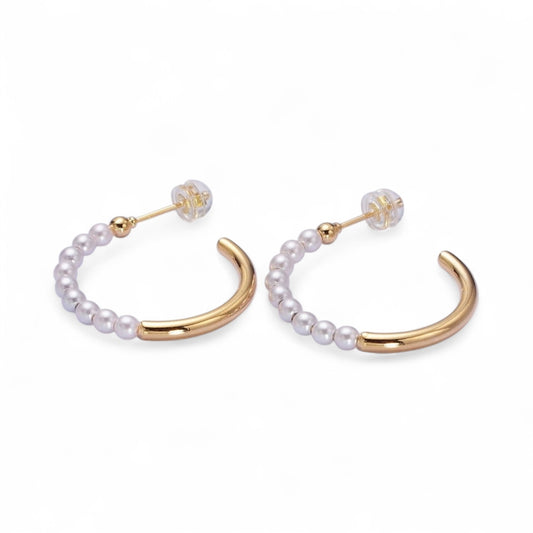 Luna Pearl Hoop Earrings